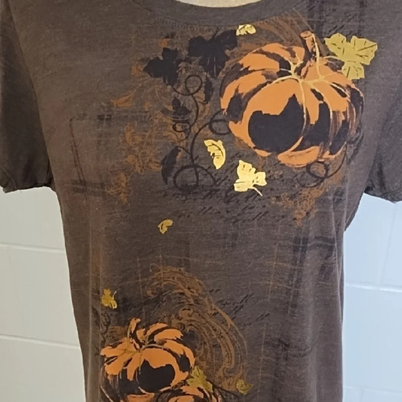 Fall Autumn Pumpkin Graphic Tee Shirt Top - Picture 2 of 13